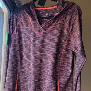 Women's Marled Hot Pink/Black Sweatshirt